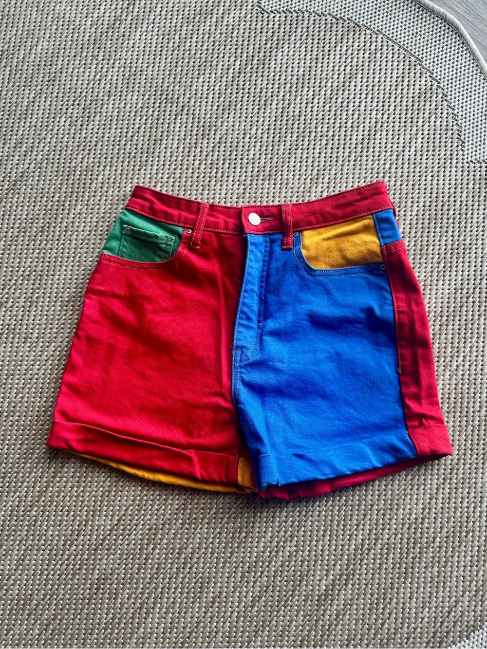 GUESS x J Balvin Claudia Colorblock High-Rise Shorts